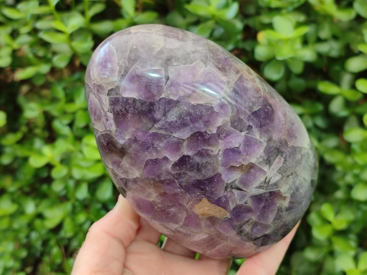 Polished Large Purple Smokey Chevron Amethyst Standing Display Piece x 1 From Madagascar