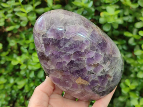 Polished Large Purple Smokey Chevron Amethyst Standing Display Piece x 1 From Madagascar