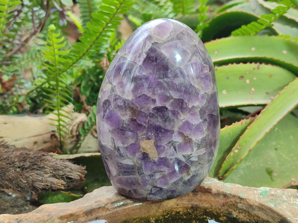 Polished Large Purple Smokey Chevron Amethyst Standing Display Piece x 1 From Madagascar