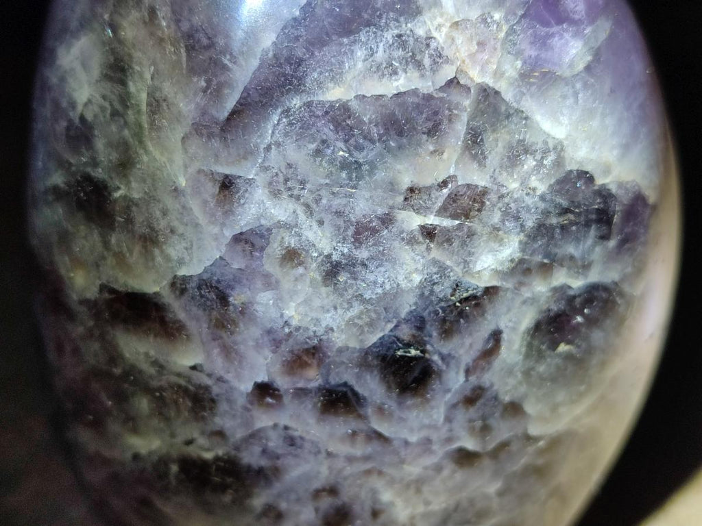 Polished Large Purple Smokey Chevron Amethyst Standing Display Piece x 1 From Madagascar