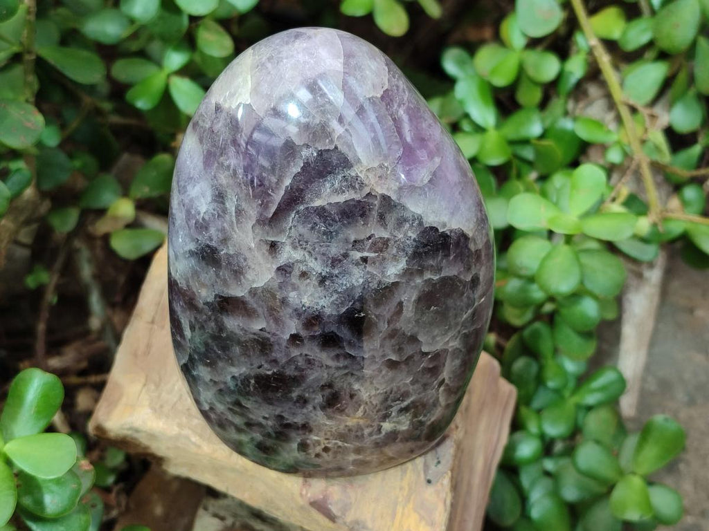 Polished Large Purple Smokey Chevron Amethyst Standing Display Piece x 1 From Madagascar