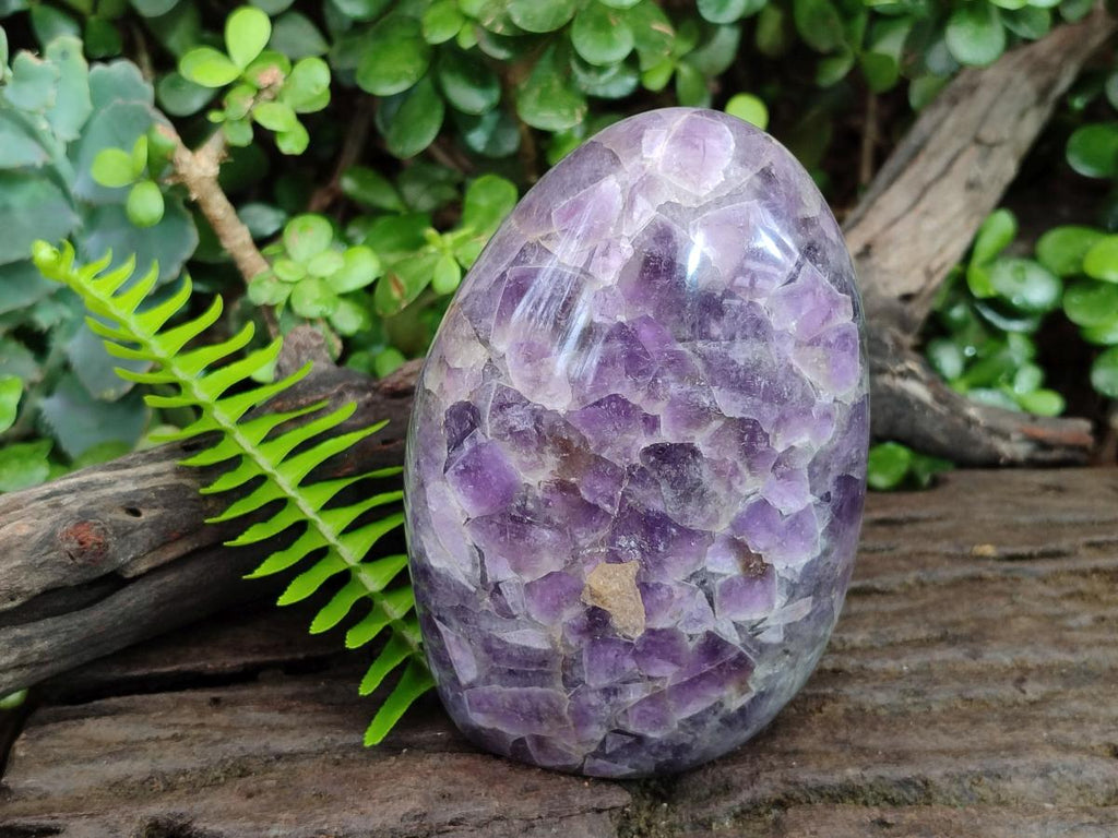 Polished Large Purple Smokey Chevron Amethyst Standing Display Piece x 1 From Madagascar