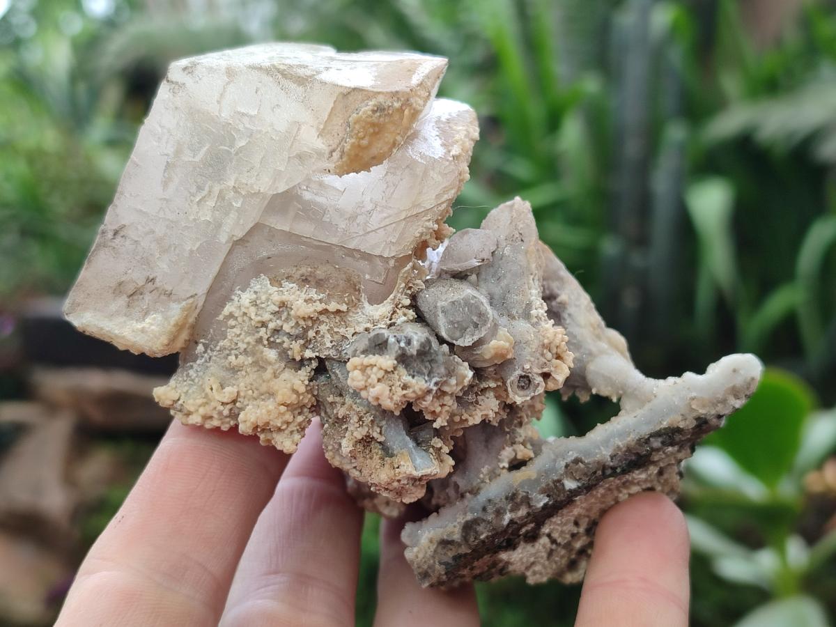 Natural Stacked Rhomboherdral Calcite Specimens with Drusy Spearhead Crystals x 4 From Albert's Mountain, Lesotho