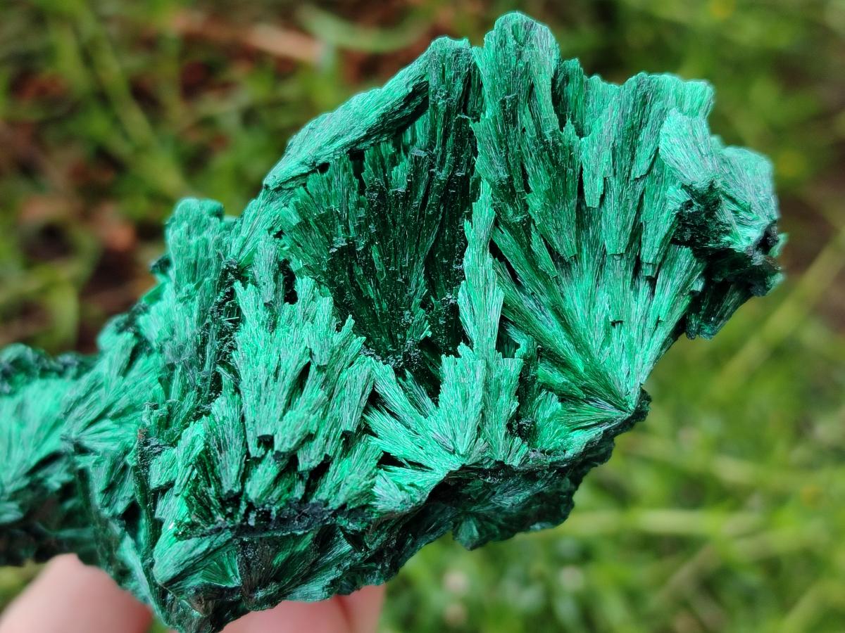 Natural Silky Malachite Specimens x 3 From Kasompe, Congo