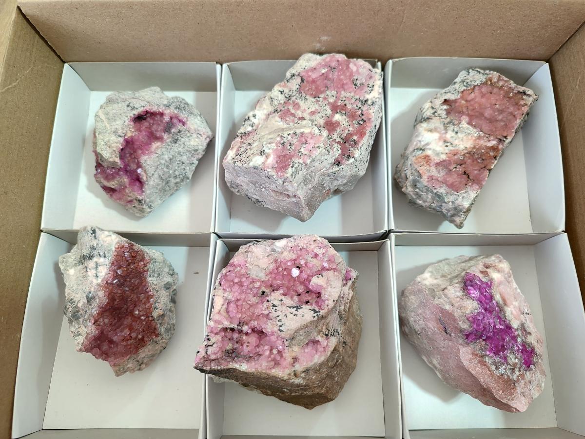 Natural Spherocobaltite Specimens x 6 From Mashamba West Mine, Congo