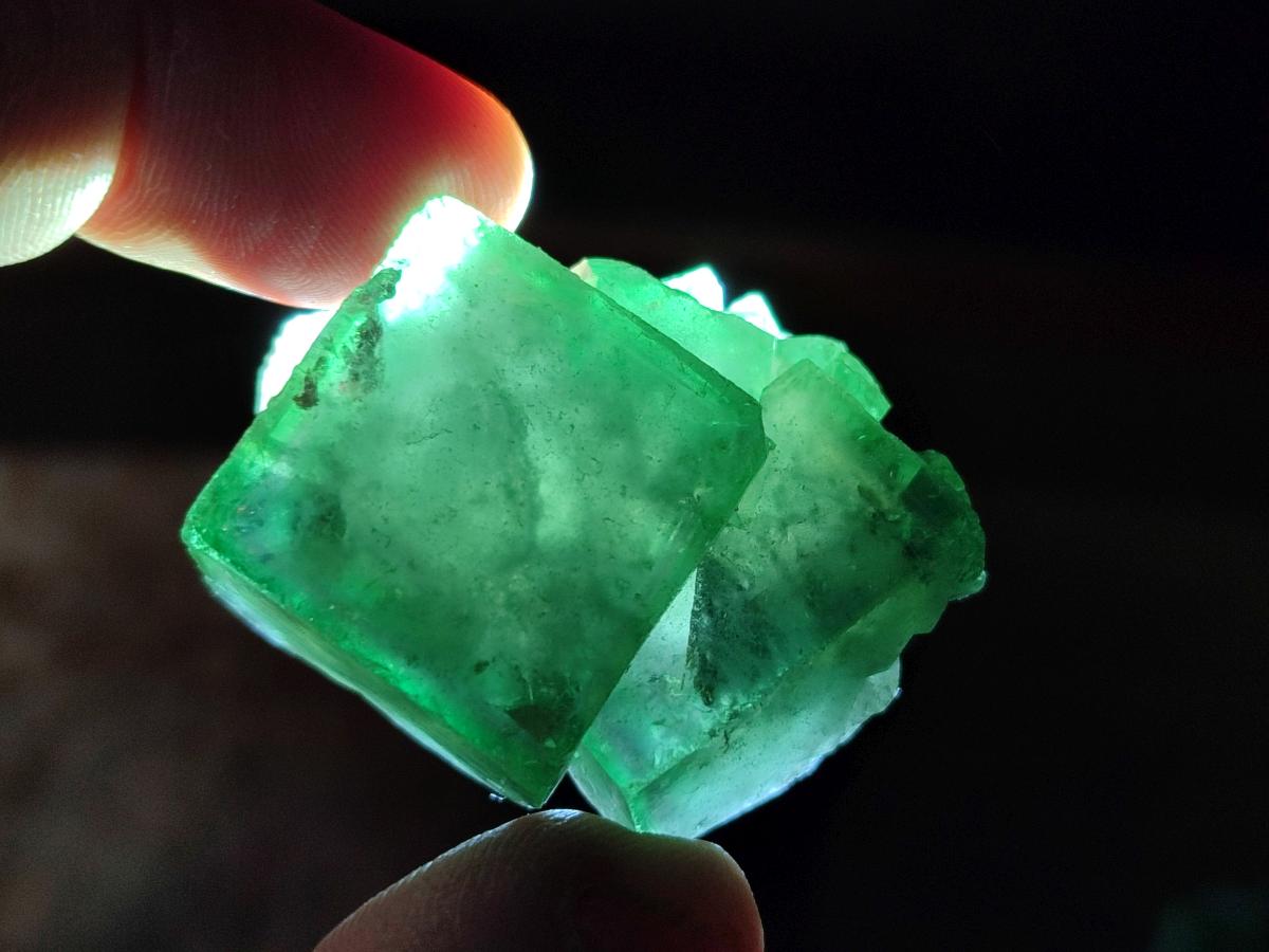 Natural Green Cubic Fluorite Specimens x 20 From Mandrosonoro, Madagascar