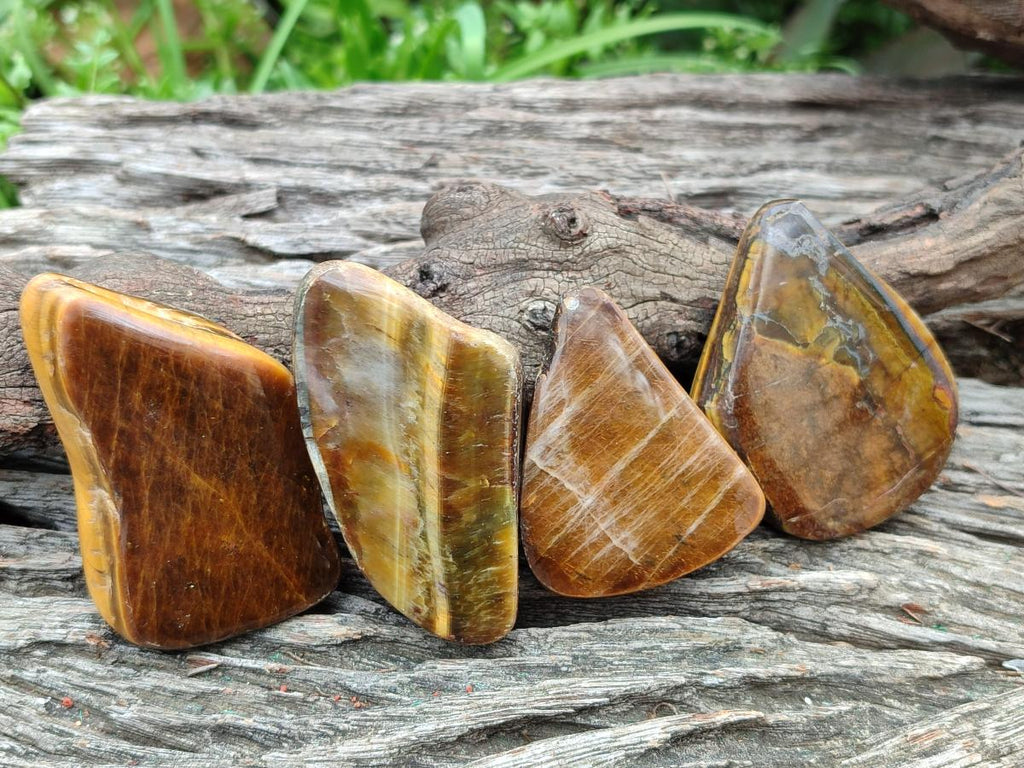 Polished Golden Tigers Eye Tumbled Free Forms x 35 From Prieska, South Africa