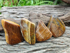 Polished Golden Tigers Eye Tumbled Free Forms x 35 From Prieska, South Africa
