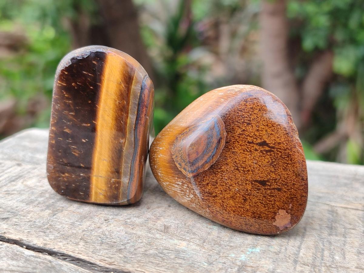 Polished Golden Tigers Eye Tumbled Free Forms x 35 From Prieska, South Africa