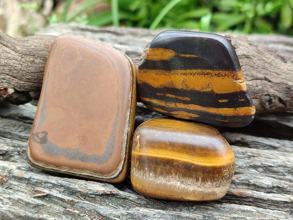 Polished Golden Tigers Eye Tumbled Free Forms x 35 From Prieska, South Africa