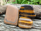 Polished Golden Tigers Eye Tumbled Free Forms x 35 From Prieska, South Africa