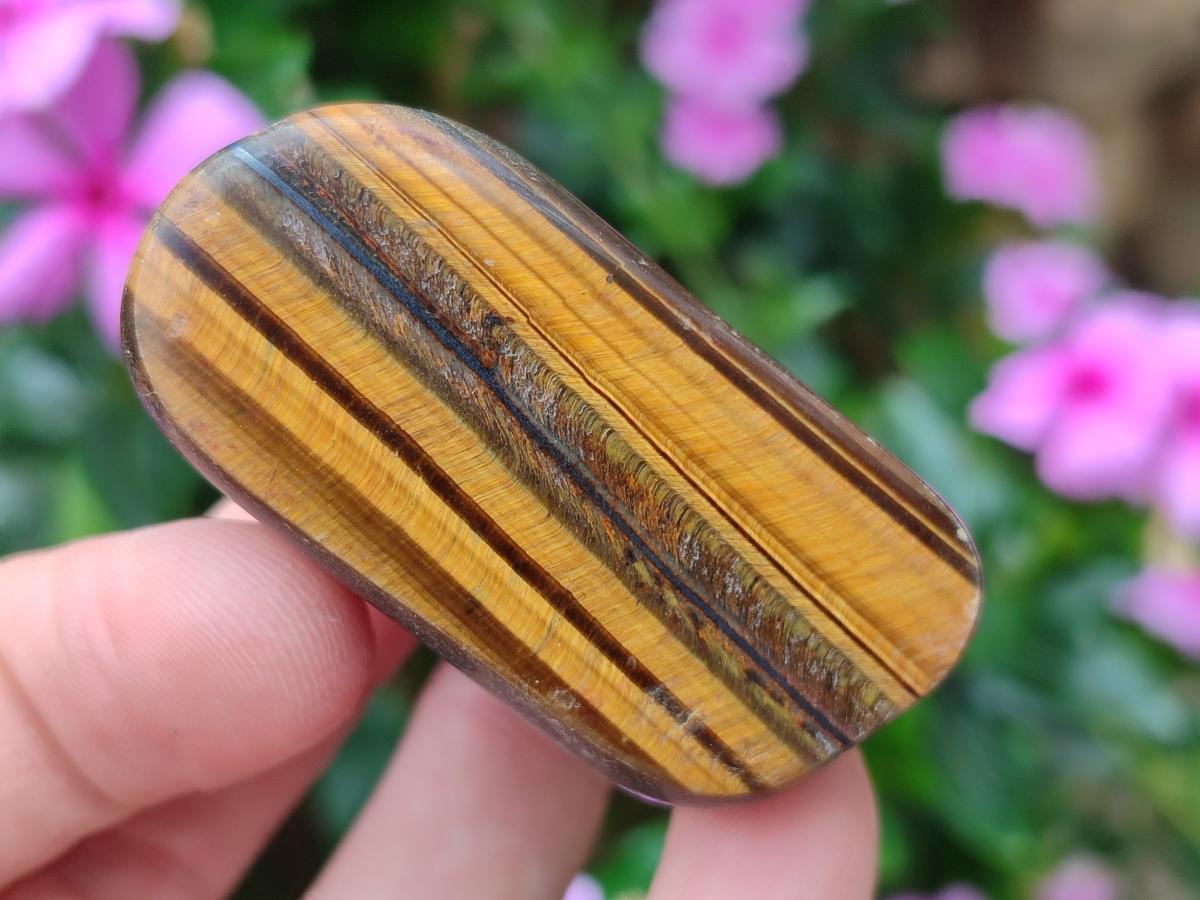 Polished Golden Tigers Eye Tumbled Free Forms x 35 From Prieska, South Africa