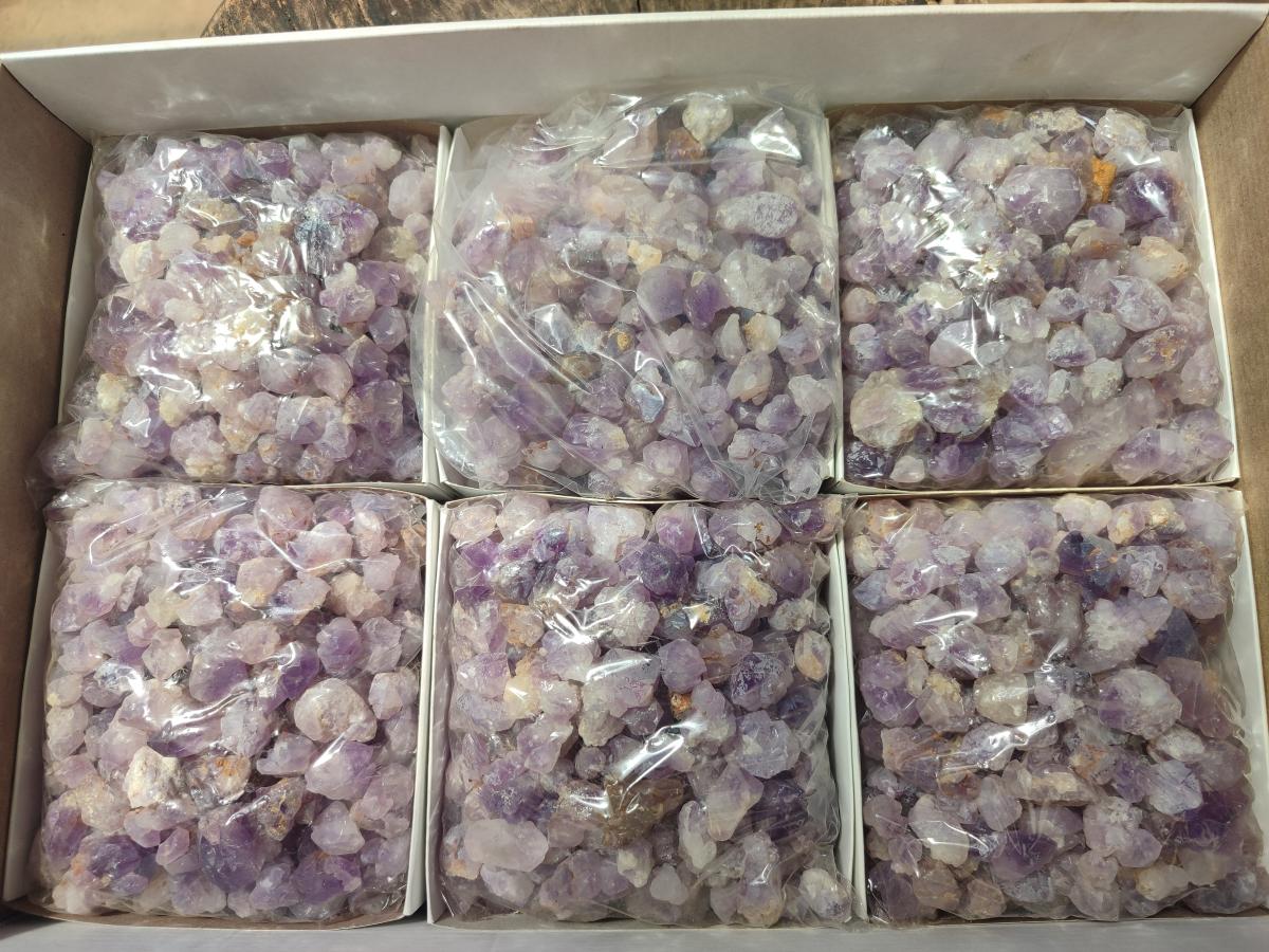 Natural Amethyst Crystal Bags of 1kg Lots x 6 From Madagascar