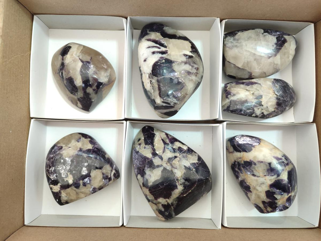 Polished Lepidolite Standing Display Pieces x 7 From Zimbabwe