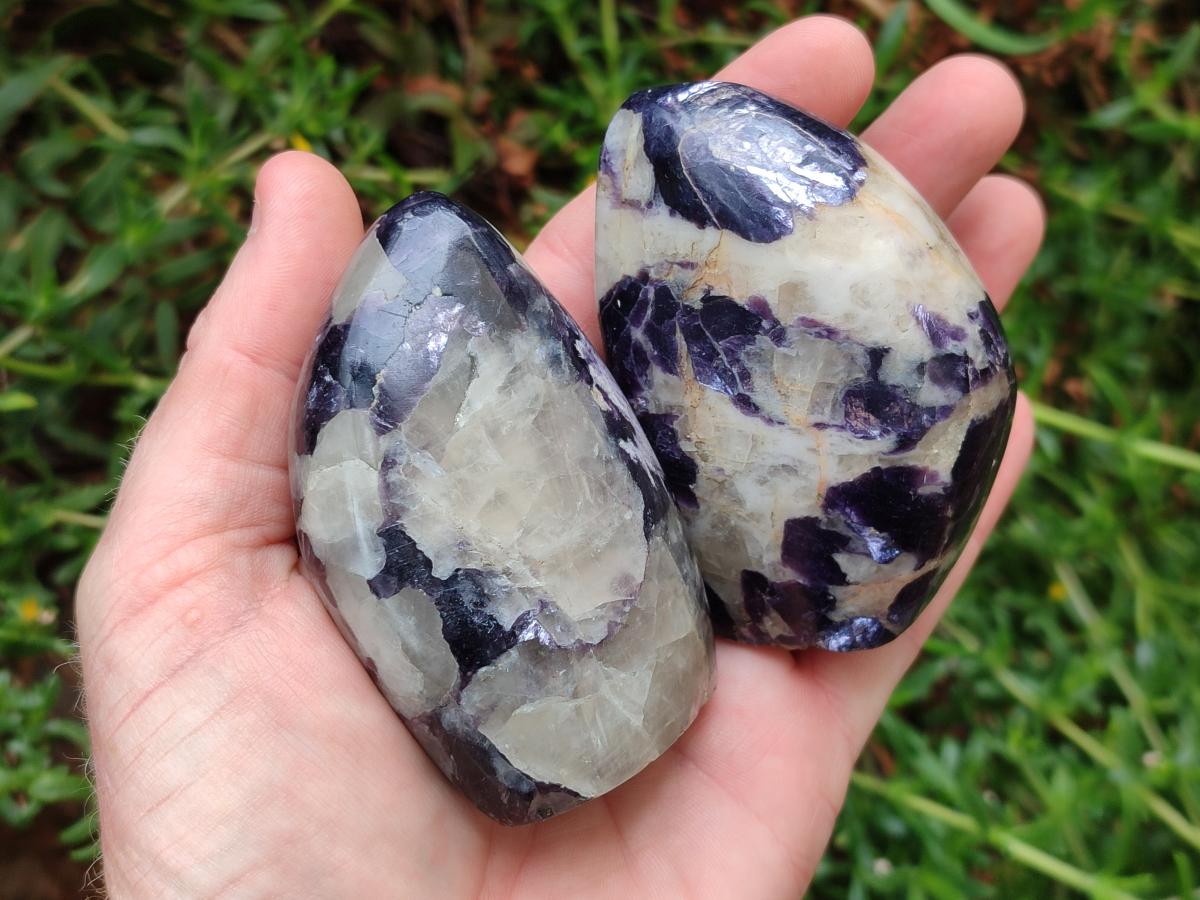 Polished Lepidolite Standing Display Pieces x 7 From Zimbabwe