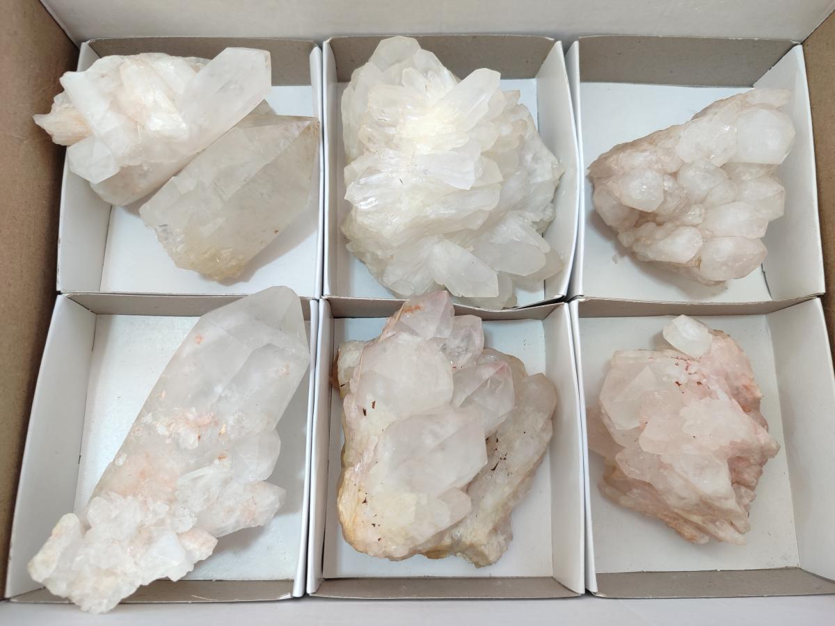 Natural Malagasy Quartz Crystals and Clusters x 7 From Madagascar