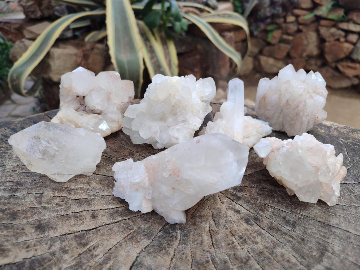 Natural Malagasy Quartz Crystals and Clusters x 7 From Madagascar