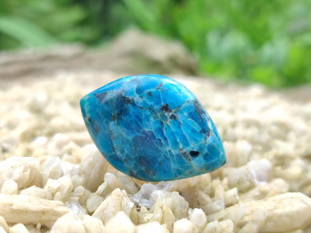 Polished Blue Apatite Pendants x 20 From Betroka, Madagascar