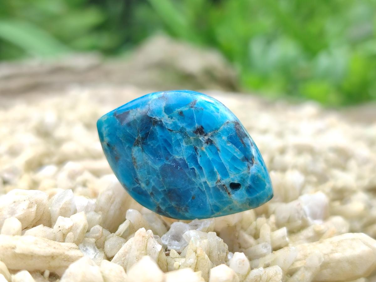 Polished Blue Apatite Pendants x 20 From Betroka, Madagascar