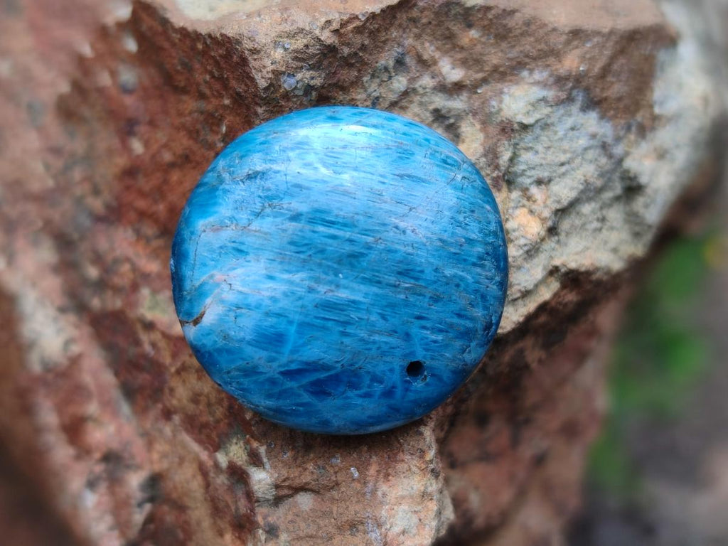 Polished Blue Apatite Pendants x 20 From Betroka, Madagascar