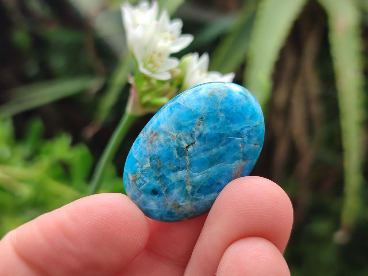Polished Blue Apatite Pendants x 20 From Betroka, Madagascar