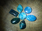 Polished Blue Apatite Pendants x 20 From Betroka, Madagascar