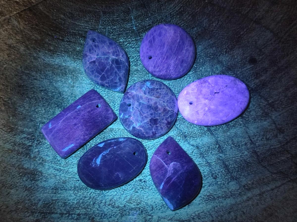 Polished Blue Apatite Pendants x 20 From Betroka, Madagascar