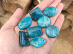 Polished Blue Apatite Pendants x 20 From Betroka, Madagascar