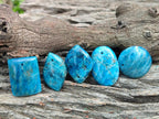 Polished Blue Apatite Pendants x 20 From Betroka, Madagascar
