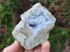 Polished One Side Blue Lace Agate Geodes x 6 From Nsanje, Malawi