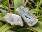Polished One Side Blue Lace Agate Geodes x 6 From Nsanje, Malawi