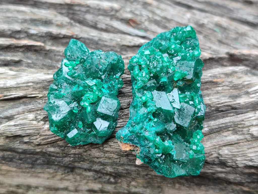 Natural Dioptase Specimens on Dolomite Matrix x 12 From Tantara Mine, Congo