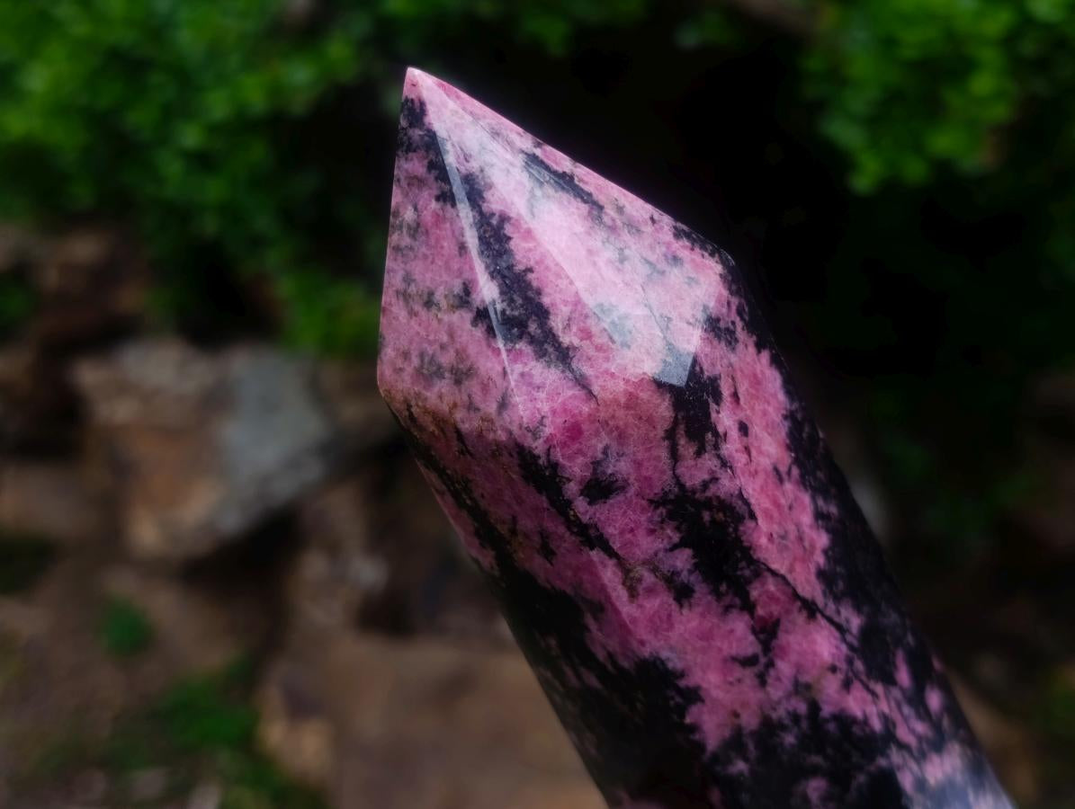 Polished Large Rhodonite Gemstone Tower x 1 From Ambindavato, Madagascar