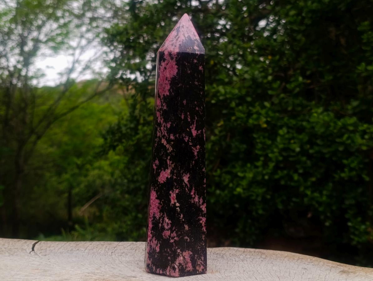Polished Large Rhodonite Gemstone Tower x 1 From Ambindavato, Madagascar