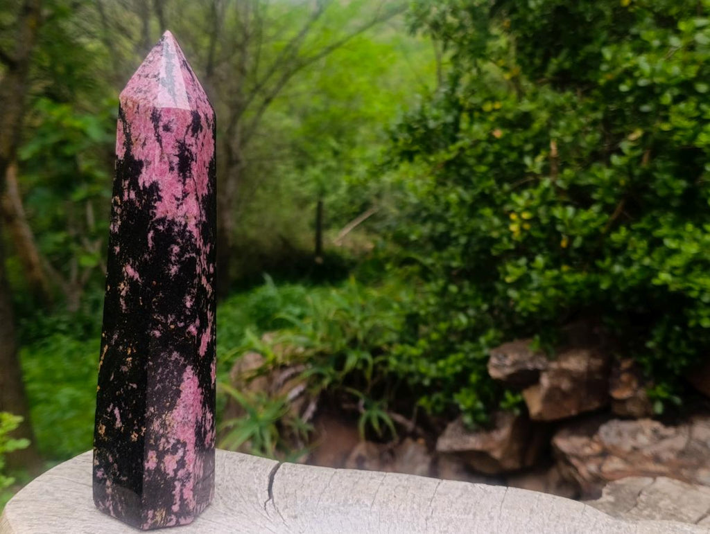 Polished Large Rhodonite Gemstone Tower x 1 From Ambindavato, Madagascar