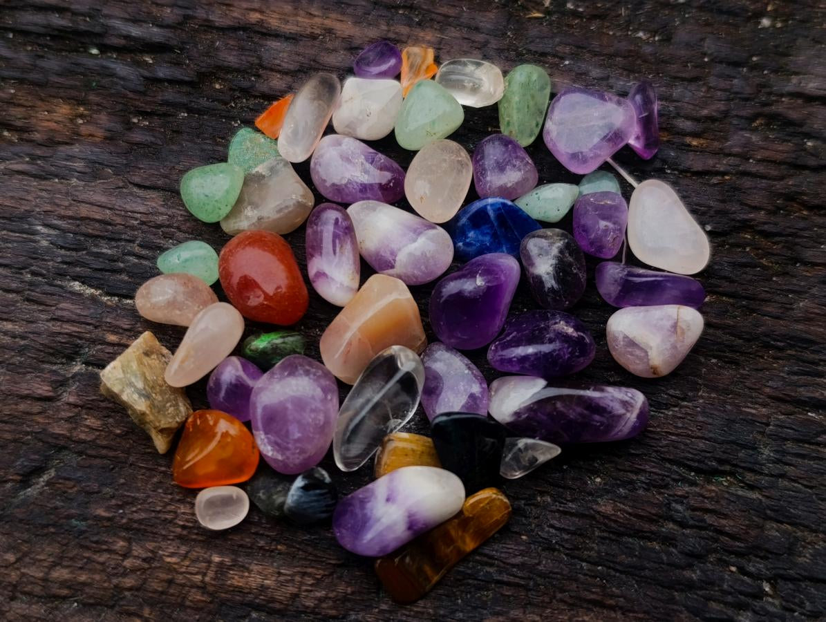 Polished Mix of Tumbled Stone Bags of 1kg Lots x 6 From Southern Africa