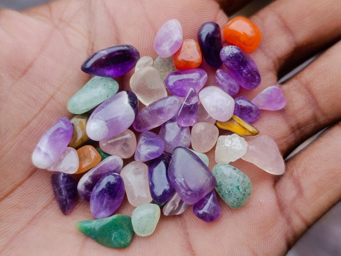 Polished Mix of Tumbled Stone Bags of 1kg Lots x 6 From Southern Africa