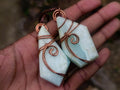 Hand Made Blue Smithsonite Copper Wire Wrapped Stone Necklaces x 12 From South Africa