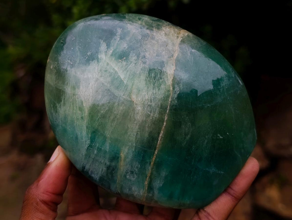 Polished Green Fluorite Standing Display Pieces x 2 From Madagascar