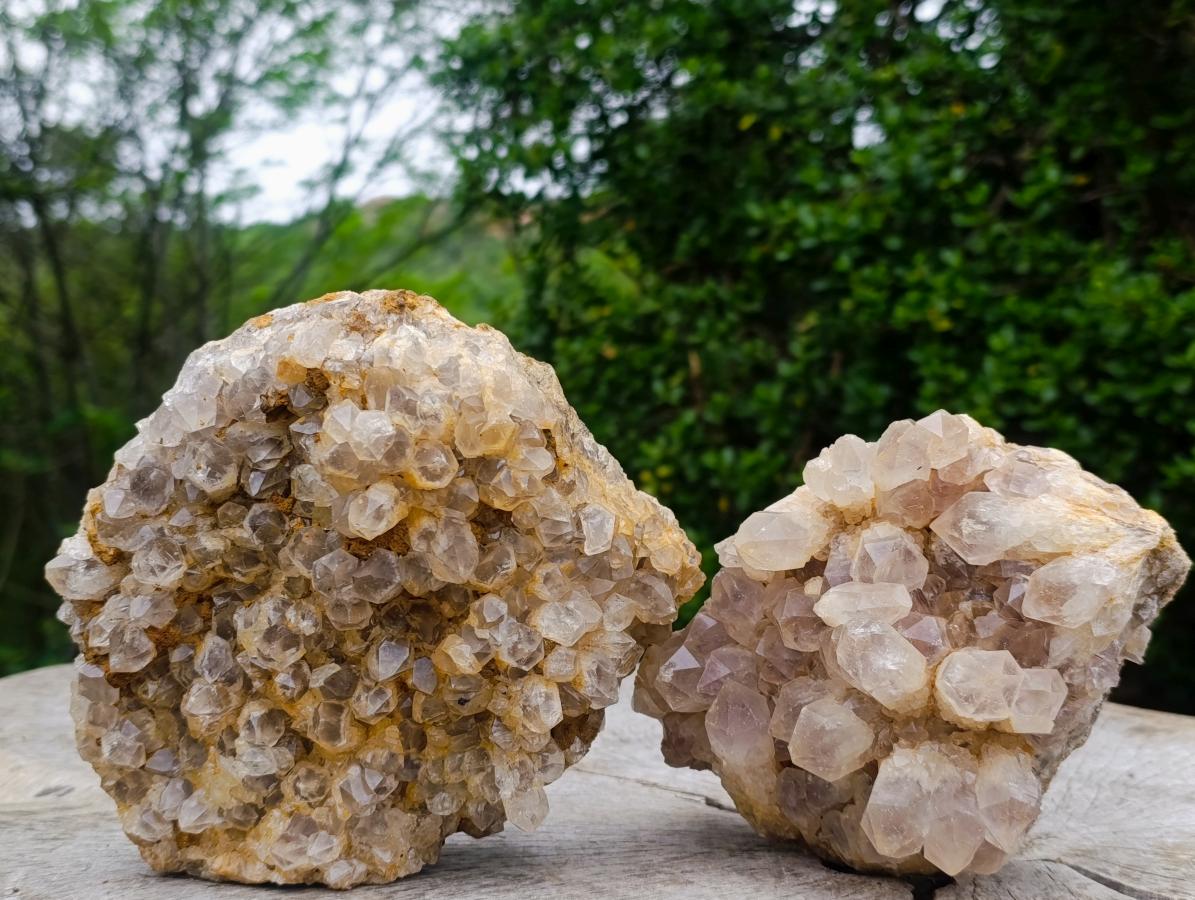 Natural Mwinilunga Quartz Clusters x 2 From Mwinilunga, Zambia