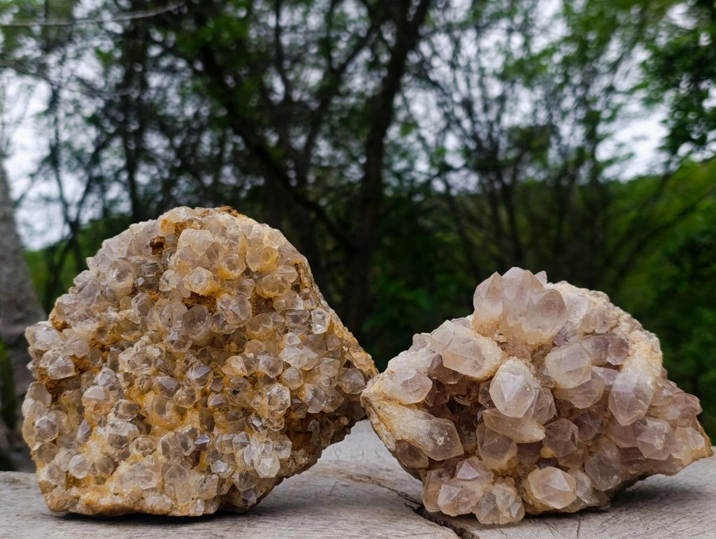 Natural Mwinilunga Quartz Clusters x 2 From Mwinilunga, Zambia