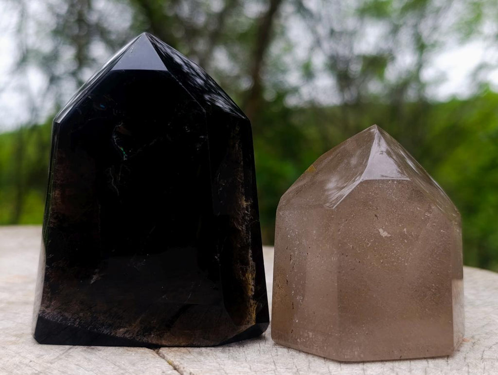 Polished Smokey Quartz Crystals x 4 From Madagascar