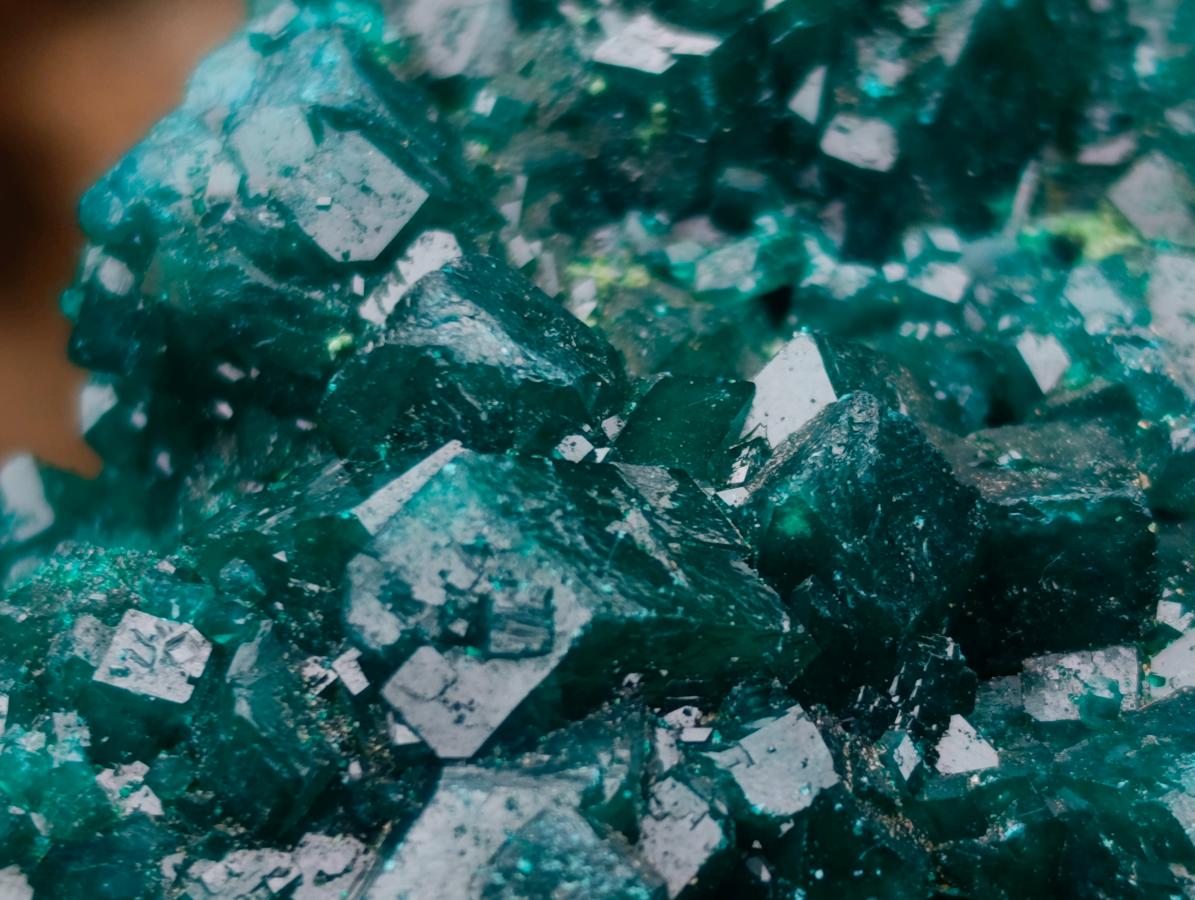 Natural Cabinet Size Dioptase Specimens on Dolomite Matrix x 3 From Tantara Mine, Congo