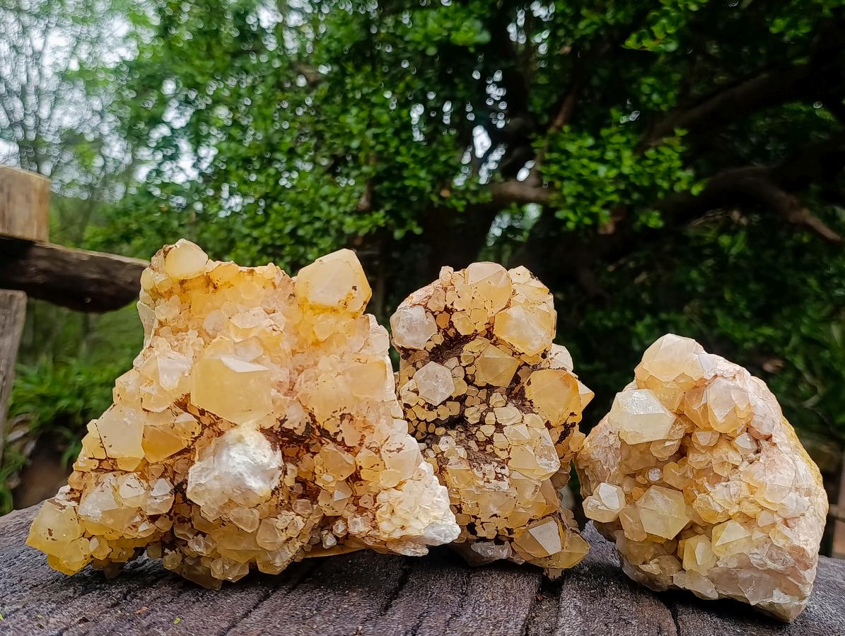 Natural Cascading Candle Quartz Clusters x 3 From Antsirabe, Madagascar