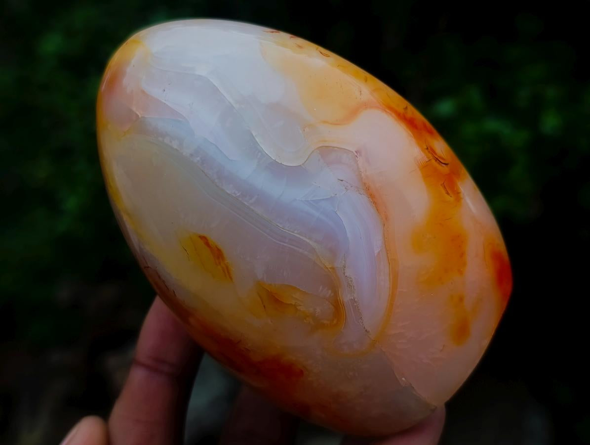 Polished Carnelian Agate Gemstone Standing Display Pieces x 4 From Madagascar