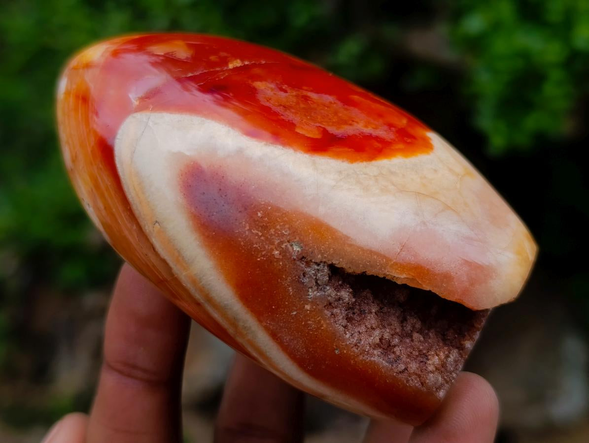 Polished Carnelian Agate Gemstone Standing Display Pieces x 4 From Madagascar