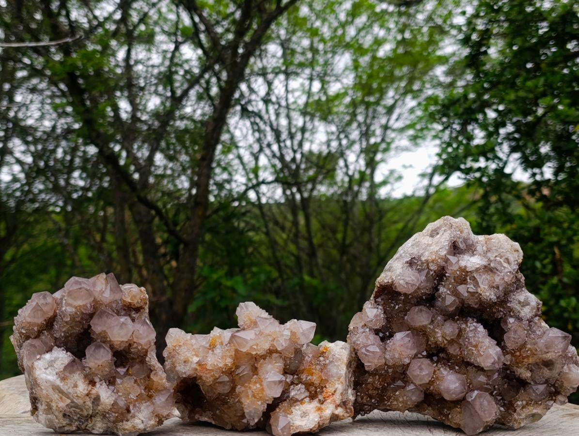 Natural Smokey Spirit Quartz Cluster x 3 From Boekenhouthoek, South Africa