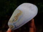 Polished and Natural Blue Lace Agate Standing Display Pieces x 2 From Nsanje, Malawi