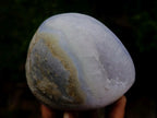 Polished and Natural Blue Lace Agate Standing Display Pieces x 2 From Nsanje, Malawi