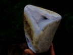Polished and Natural Blue Lace Agate Standing Display Pieces x 2 From Nsanje, Malawi